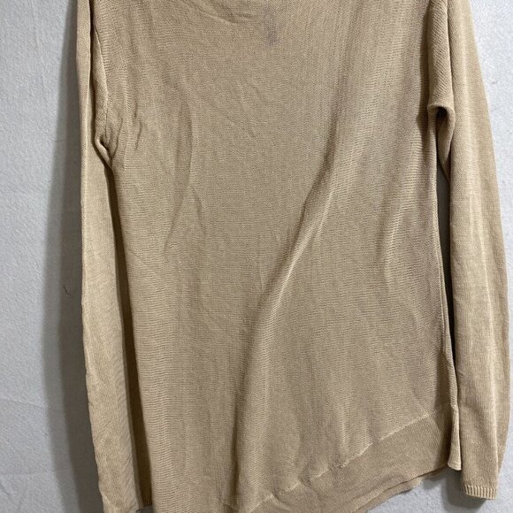 BCBG BEIGE Camille Dolman Slouchy Sweater Knit Top‎ Boatneck Off-Shoulder SZ L - Picture 5 of 7